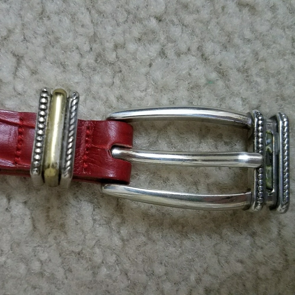 Brighton Red Leather Belt Size S